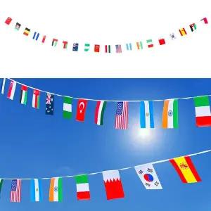 선명한 폴리 만국기 6mx20개국 응원용품 파티 오픈식