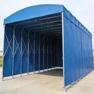 이동식 슬라이딩 캐노피 야외 코트 대형 접이식 그늘 주차 창고