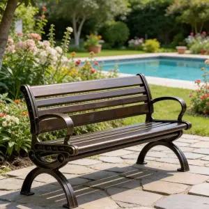 프리미엄 야외 주물 벤치 의자 알루미늄 철제 1.8m 팔걸이 등받이 등벤치 아파트 산책로