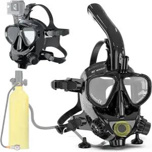 모든 종류의 다이빙 스포츠에 적합한 카메라 마운트 산소 탱크 커넥터가 있는 마스크 풀페이스 스노켈링