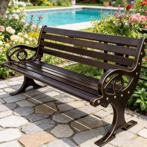 주물 등받이 야외 벤치 의자 알루미늄 철제 1.8M 3인용 4인용 등벤치 아파트 휴게소 옥상