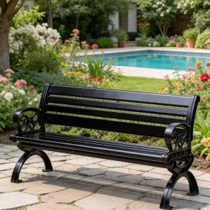프리미엄 주물 등받이 야외 벤치 의자 1.8M 4인용 등벤치 등의자 알루미늄 철제 옥외용