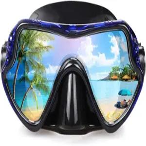 다이빙 마스크 스쿠버 스노클 강화 유리 렌즈 전문가용 프리다이빙 남성용 액체 실리콘 씰 김서림 방지