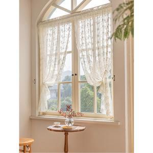 레이스 커튼 흔들리는 베이지 북유럽 화사한 가리개 행잉 막대형 프랑스 장식 크로쉐 긴창