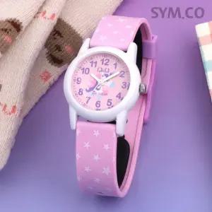 큐앤큐 VR99J-013Y 학습에 좋은 러블리 유니콘 캐릭터 어린이 아동 우레탄 시계 d4