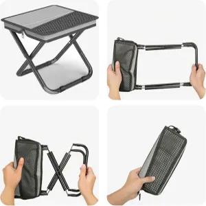 Zabplox 2-in-1 접이식 캠핑 의자 슬링백 / 220LB 적재 용량 휴대용 낚시 하이킹 정원 가꾸기 및 해변 야외