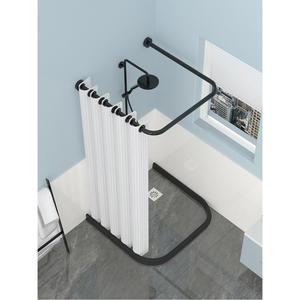 접이식 샤워커튼 욕실 파티션 가리개 방수 무타공 그레이 흡착판형