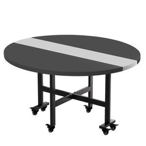 원형 테이블 접이식 탁자 1m 식당 바퀴 이동식 단색 야외 그레이 모란디