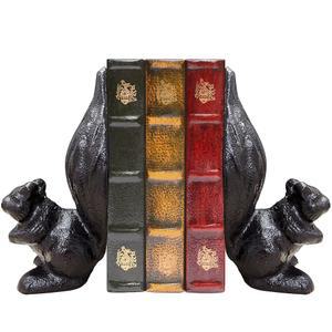 Livfodrm 책꽂이 장식용 책을 위한 주철 방을 귀여운 다람쥐 데스크톱 책장 사무실 및 가정 다크 2PCS