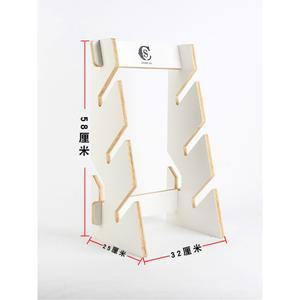 스케이트보드 거치대 3단 원목 보관함 진열대 서핑보드 5도 테이블탑 3단원목 선반 롱보드