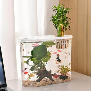 금어항 투명 어항 관상용 중소형 탁상용 관 모조유리 새로운 플라스틱 거실 거북이항아리