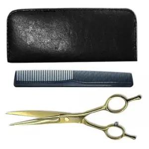 강아지 커브가위 세트 골드 일자빗 반려견 셀프미용