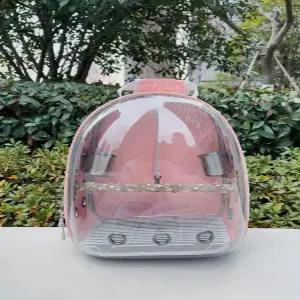 앵무새 이동장 백팩 산책 여행 가방 새장 케이지 투명 휴대용 외출 칸막이 육각