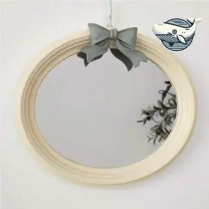 엔틱 리본 장식 벽거울 화장대 대형 메이크업