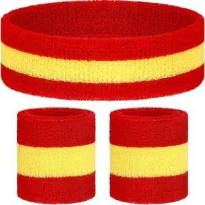 니트그립 3팩 네온 스웨트밴드 80년대 손목밴드 및 헤드밴드 컬러 전쟁 액세서리 여름 무도회용 스포츠