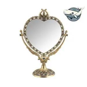 빈티지 하트 미용거울 아름다움 탁상용 신주