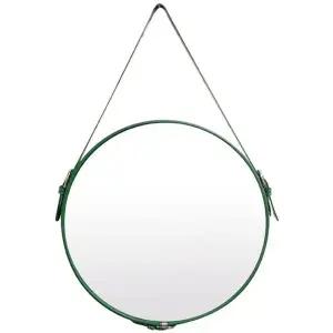 IG7331e 인테리어 벽거울 가죽 벨트 그린 국내제조 원형스트랩거울