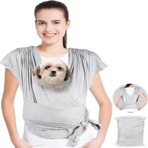 소형견용 반려견 슬링 캐리어 전면 핸즈프리 고양이 크기 조절 가능한 불안 방지 반려동물 0-15파운드