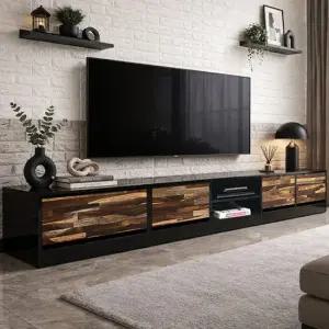 루에르 호피 원목 2700거실장세트 1500거실장 600협탁2개 tv장