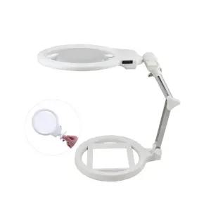 LED 조명 2관절 돋보기 스탠드 독서 확대경