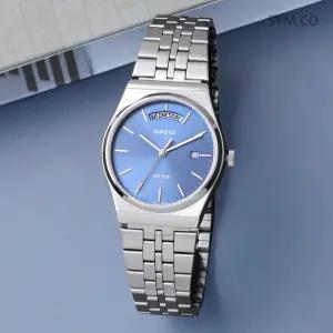 카시오 MTP-B146D-2A 클래식 빈티지 라운드 데이데이트 남자 메탈 시계 d5