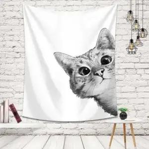 벽 가림막 포스터 빼꼼 고양이 인테리어소품 3size