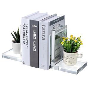마이 기프트 L자형 장식 북엔드 투명 헤비 듀티 비스 선반 홈 오 스쿨용 1쌍 호텔 스타일 두꺼운