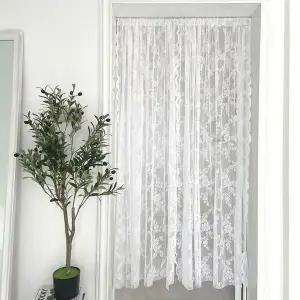 아트박스/제이라이프 린넨 빈티지 자수 레이스 가림막 커튼 벨크로 붙이는