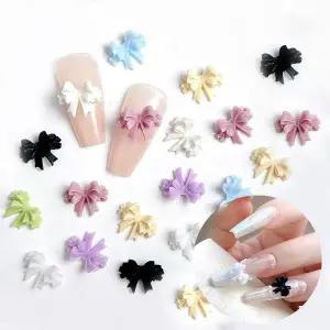 네일아트 러블리 파스텔 더블 리본파츠 50개입 7종