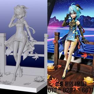 22CM 게임 캐릭터 6455 Ganyu Genshin Impact 3D 프린트 모델 키트 조립되지 않은 맞춤형 직소 퍼즐 GK 피