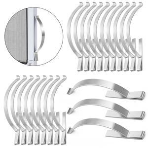 FLYZZ 30Pcs 평면 모서리 마운트 창문 스크린 클립, 집 스크린용 텐션 윈도우 스프링 스테인리스 스틸로 화면 흔들림 방지