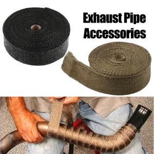 5m 롤 유리 섬유 열 실드 오토바이 테이프 배기 스테인레스 타이가있는 고온