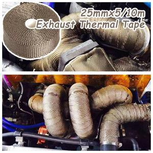 5m 롤 유리섬유 열 차단 테이프 오토바이용 배기 고온용 스테인리스 타이 포함