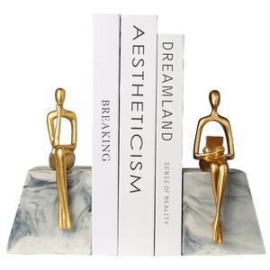 책꽂이에 책을 보관 있는 책 끝 가정용 사무실 책장을 위한 헤비 듀티 사상가 추상 조각상 장식 를 선물 1쌍