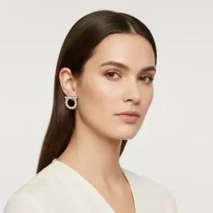 살바토레 여성 간치니 크리스탈 펄 실버 귀걸이 760125 696582