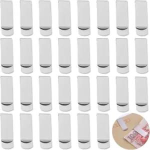 보르소우 30개 머니 클립 리스 스틸 지갑 신용 카드 홀더 남성용 캐시 명함 포켓 프론트 미니멀리스트 -