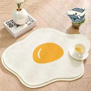 귀여운 계란 모양 발매트 부드러운 소프트 쿠션