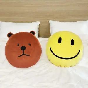 뚱베어 스마일 모찌쿠션 커버+솜 2종세트 등쿠션 낮잠베개 미니