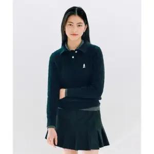 예일 YALE 우먼즈 케이블 폴로 니트_네이비 YEF1KT202ANA 371858
