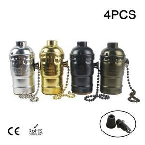 빈티지 램프 홀더 E26 E27 금속 체인 산업용 램프베이스, 110V 220V 알루미늄 스위치 소켓 바이알 펜던트