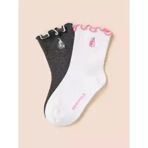 [국내정품] 빈폴키즈 [23% OFF][BEANPOLE KIDS] 여아 골지 양말 2족 SET 아이보리 (BI51KTG010) 키즈 아동