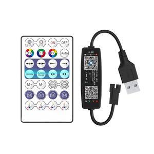 WS2812B 컨트롤러 블루투스 음악 앱 제어 WS2812 WS2811 리모컨 스트립 라이트 USB 픽셀 LED 5V 테이프 SK6812