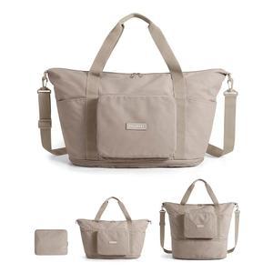 백스마트 접이식 여행 가방, 여행용 37L 더플백, 위켄더 더플의 소모품 휴대용 가벼운 개인 용품 카멜