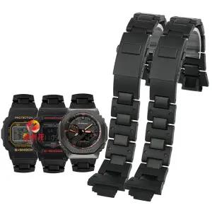 카시오 호환 G-SHOCK DW5600 GW-M5610 GA-2100 GM2100 DW-6900 시리즈 팔찌용 검정색 플라스틱 스틸 시계