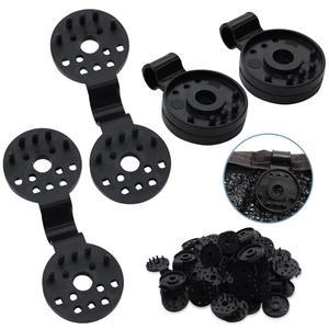 모펀 200개 PCS 그늘막 플라스틱 클립, 선 헤비 듀티 잠금 그립, 블랙 라운드 원단 고정 클램프 자외선 차단망, 정원, 온실, 파티오, 식물 그물 커버