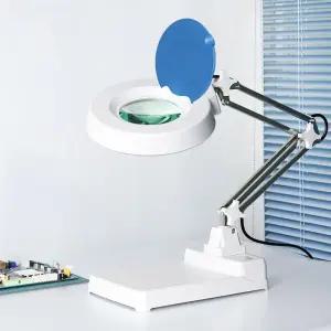 led 확대경 스탠드 휴대용 작업용 납땜 집게 루페 조명 탁상용 현미경 램프
