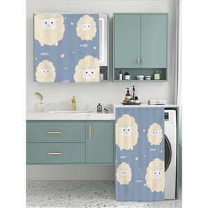 화장대 거울 가리개 커튼 수납장 욕실 화장실 미닫이 가리개커튼 세면대 가림막 커튼형