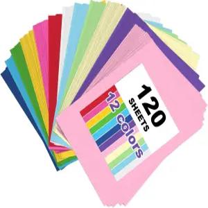 미술 용품용 대형 건설 용지 모듬 17.3 x23.4 컬러 공예 DIY 아트 프로젝트 120매 그리기