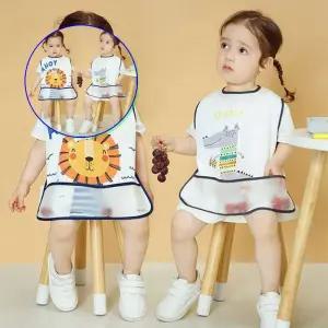 쌍문상회 유아방수턱받이 반투명 포켓 민소매 아동