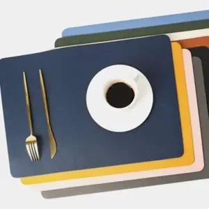 양면깔개 인조가죽 식탁 테이블 매트 네이비